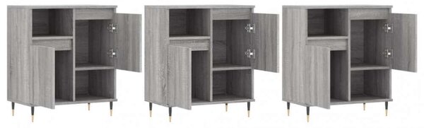 VidaXL Sonoma Szürke Modern Tálalószekrény - 3 részes