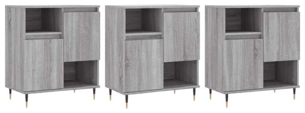 VidaXL Sonoma Szürke Modern Tálalószekrény - 3 részes