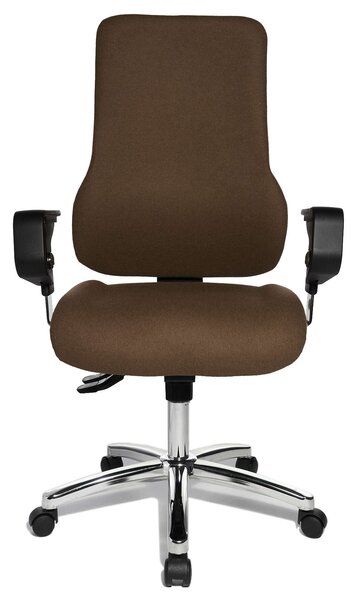 Topstar Sitness 55 szinkronmechanikás irodai szék, állítható magasságú karfával, sötétbarna
