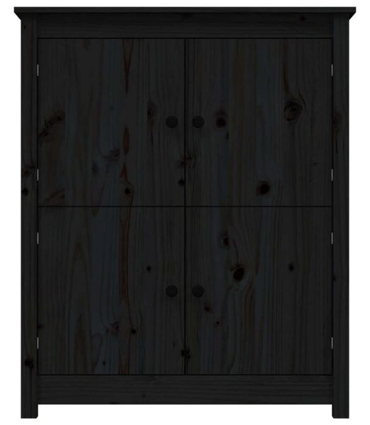 VidaXL Fekete Fenyőfa Tálalószekrény - 83x41,5x100 cm