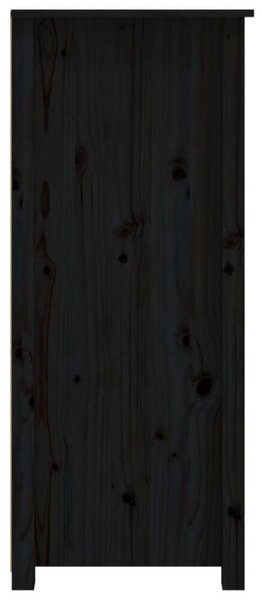 VidaXL Fekete Fenyőfa Tálalószekrény - 83x41,5x100 cm