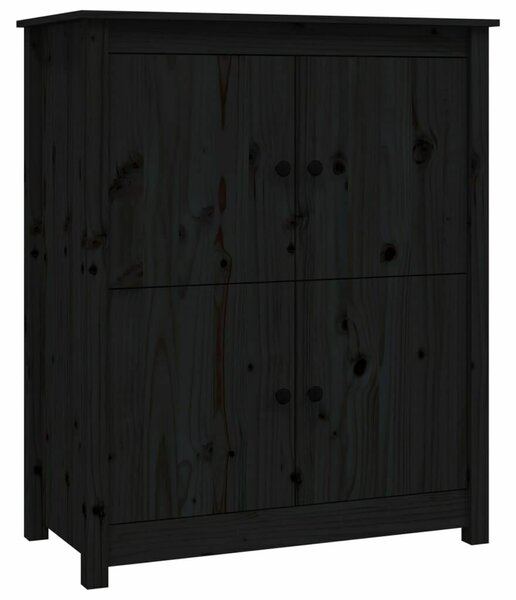 VidaXL Fekete Fenyőfa Tálalószekrény - 83x41,5x100 cm