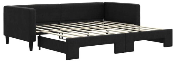 VidaXL fekete kihúzható szövet heverő 90 x 190 cm