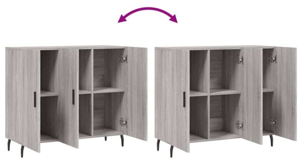VidaXL szürke sonoma színű szerelt fa tálalószekrény 90 x 34 x 80 cm