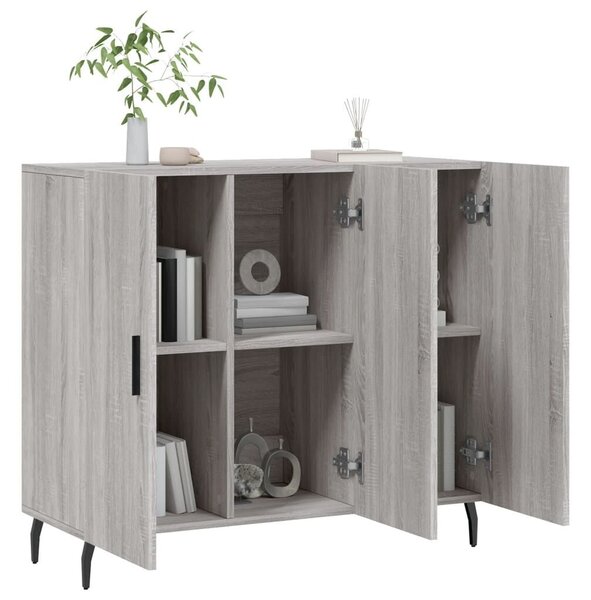 VidaXL szürke sonoma színű szerelt fa tálalószekrény 90 x 34 x 80 cm