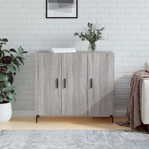 VidaXL szürke sonoma színű szerelt fa tálalószekrény 90 x 34 x 80 cm