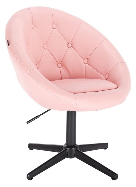 HC8516CROSS Rózsaszín modern műbőr szék fekete lábbal
