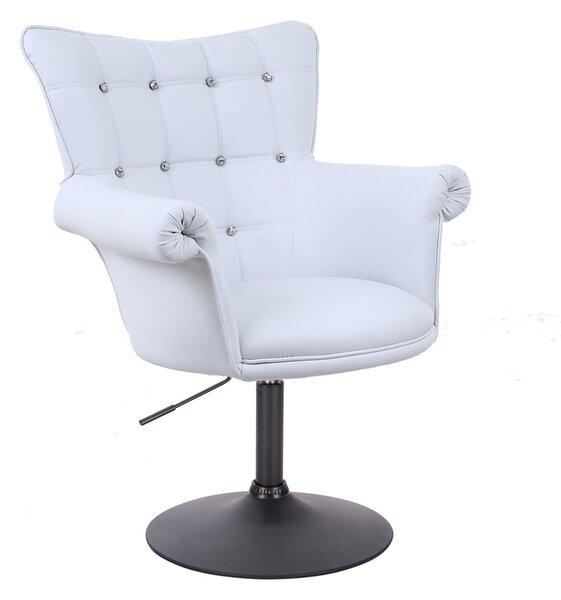 HC804CN XXL Fehér modern műbőr szék fekete lábbal