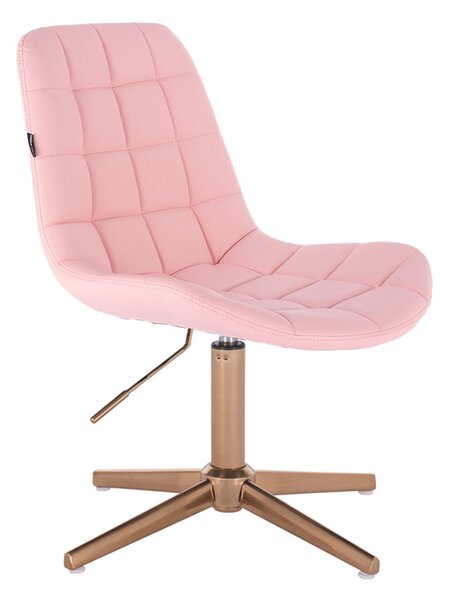 HR590CROSS Rózsaszín modern műbőr szék arany lábbal