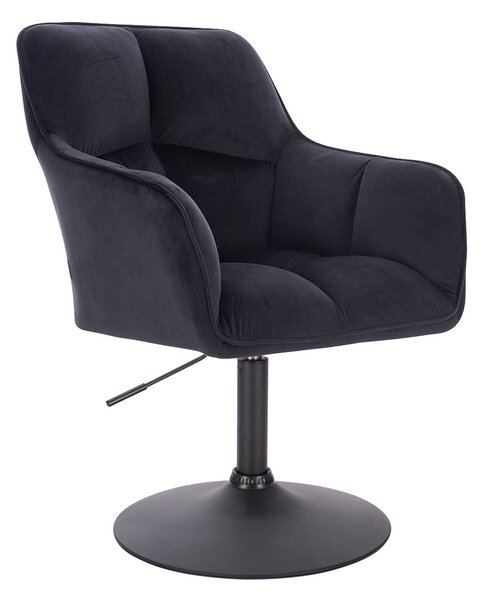 HR550N Fekete modern velúr szék fekete lábbal