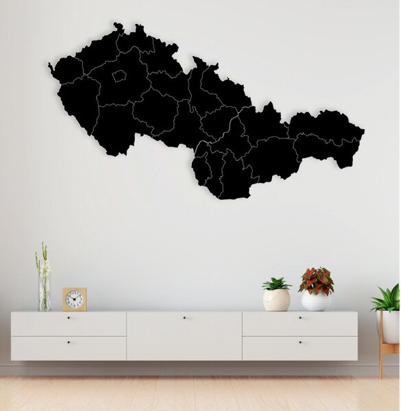 Csehszlovák Köztársaság fából készült térképe - Földrajz
