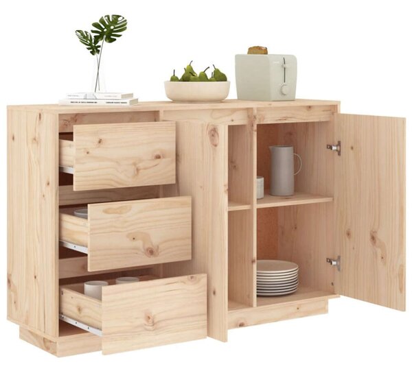 VidaXL tömör fenyőfa tálalószekrény 111 x 34 x 75 cm