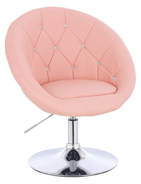 HC8516CN Rózsaszín modern műbőr szék krómozott lábbal