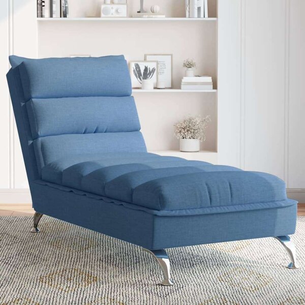 VidaXL Kék Chaise Longue - Szövet - 133,5cm