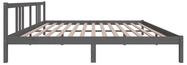 VidaXL Szürke Tömörfa Ágykeret - 200x200 cm
