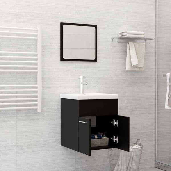 VidaXL Fürdőszoba Bútorszett - Fekete - 41x38.5x46cm