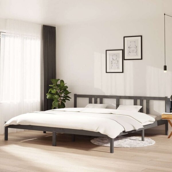 VidaXL Szürke Tömörfa Ágykeret - 200x200 cm
