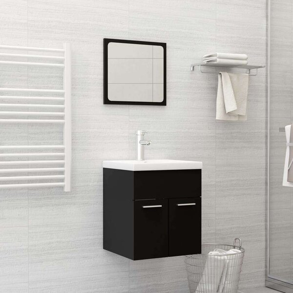 VidaXL Fürdőszoba Bútorszett - Fekete - 41x38.5x46cm