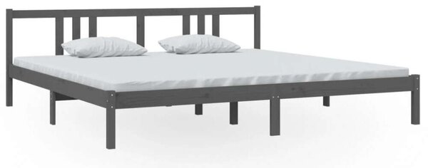 VidaXL Szürke Tömörfa Ágykeret - 200x200 cm
