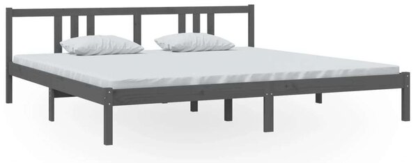 VidaXL Szürke Tömörfa Ágykeret - 200x200 cm