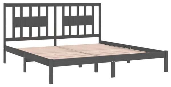 VidaXL szürke tömör fenyőfa ágykeret 200x200 cm