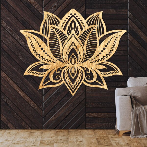 Lótuszvirág fa festmény | CORLUCIS
