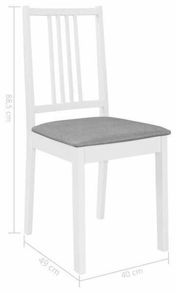 VidaXL Étkezőszék - 4 db - Fehér - Szürke Párna