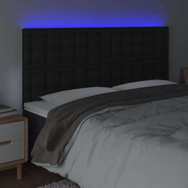 VidaXL fekete műbőr LED-es fejtámla 180x5x118/128 cm