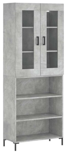 VidaXL Magasszekrény - Fa - Betonszürke - 69,5x34x180 cm