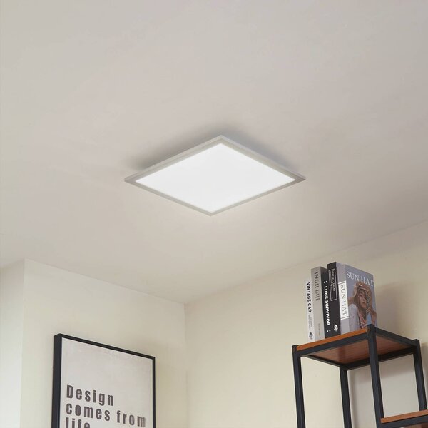 Arcchio LED panel Lyndra, 40 cm, ezüst, alumínium, dimmelhető, CCT, dimmelhető, Alu / szürke / cink, Nappali / Étkező, Alumínium, Modern