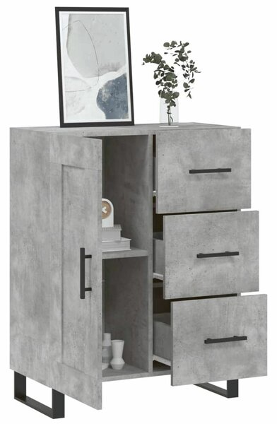 VidaXL Tálalószekrény - Betonszürke - Fa - 69,5x34x90cm
