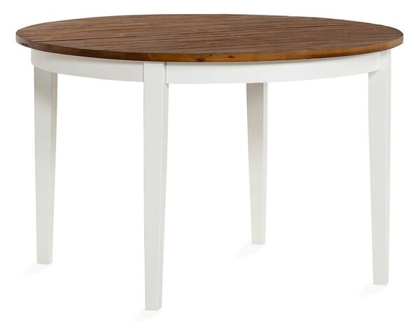 Asztal Riverton 692, Érett tölgy, Fehér, 76cm, Asztallap anyaga, Váz anyaga, Fenyő