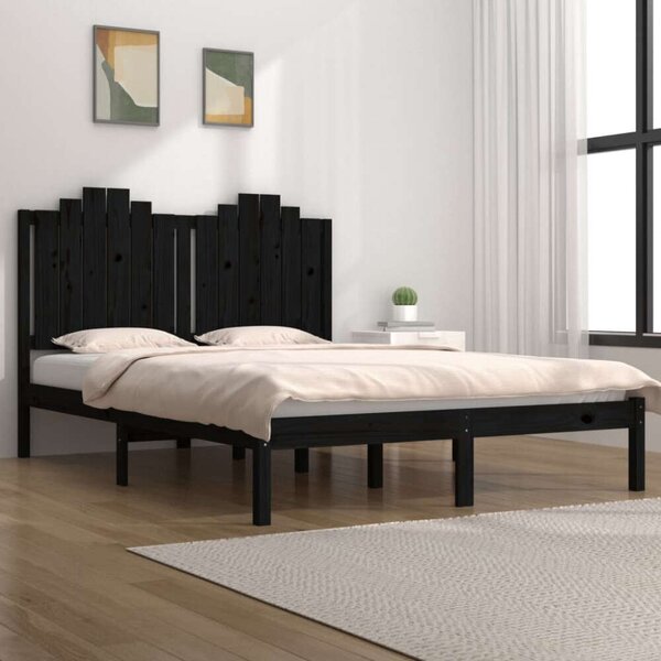 VidaXL Fekete Tömörfenyő Ágykeret - 200x200 cm