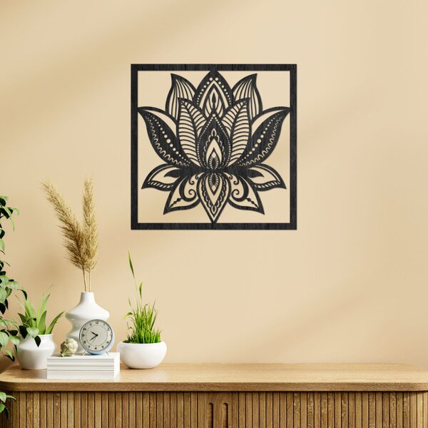 Mandala lótuszvirág fali design négyzet - ALAKSTRA