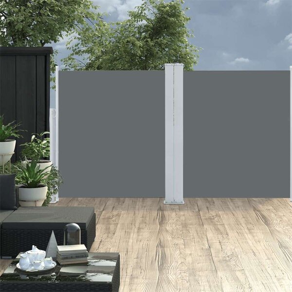 VidaXL antracitszürke behúzható oldalsó napellenző 140 x 600 cm
