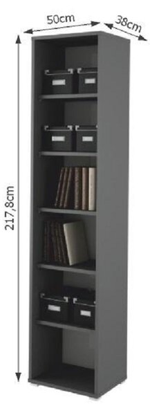Regál Hamila NEW TYP 02 (grafit)