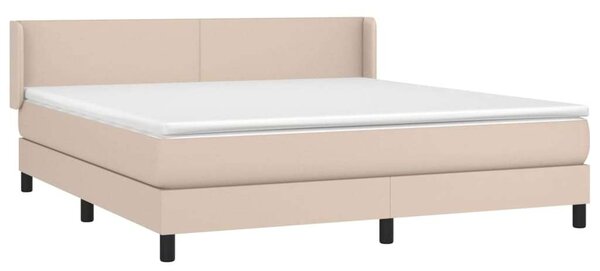VidaXL cappuccino színű műbőr rugós ágy matraccal 180 x 200 cm