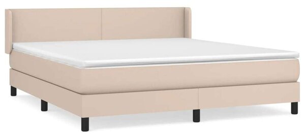 VidaXL cappuccino színű műbőr rugós ágy matraccal 180 x 200 cm