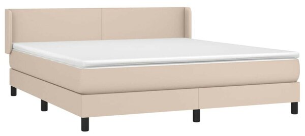 VidaXL cappuccino színű műbőr rugós ágy matraccal 180 x 200 cm