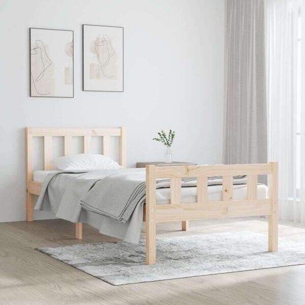VidaXL tömör fenyőfa ágykeret 90 x 190 cm (3FT Single)