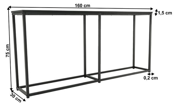 Konzolasztal Burnet (sötétszürke grafit + fekete)