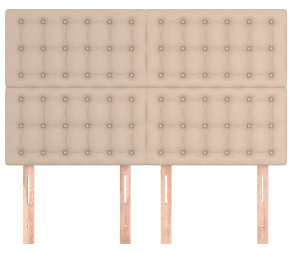 4 részes Ágyfejtámla - Kávébarna Műbőr - 144x5x118/128cm
