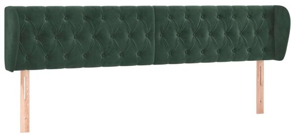Bársony Fejtámla Szárnyakkal - Sötétzöld - 203cm