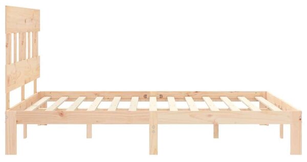 VidaXL Tömörfa Ágykeret Fejtámlával - 160x200 cm
