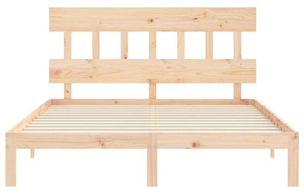 VidaXL Tömörfa Ágykeret Fejtámlával - 160x200 cm