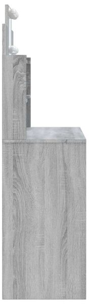 LED-es Sminkasztal - Szürke Sonoma - 96x40x142 cm