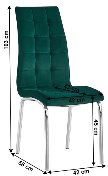 Étkezőszék Harison NEW (smaragd + króm)