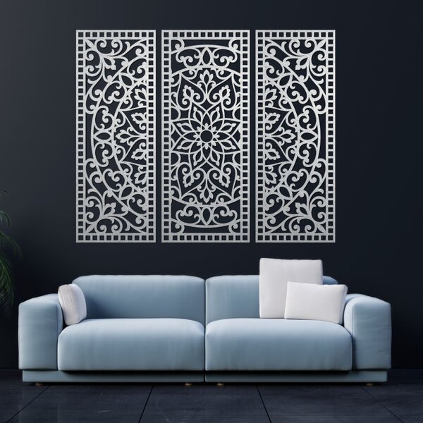 Faldekoráció háromrészes mandala panel | AURELIA