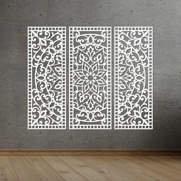 Faldekoráció háromrészes mandala panel | AURELIA