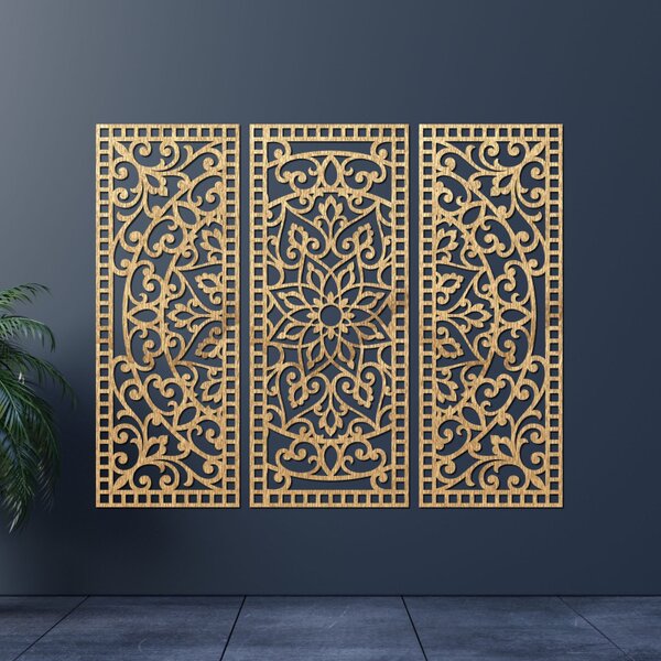 Faldekoráció háromrészes mandala panel | AURELIA